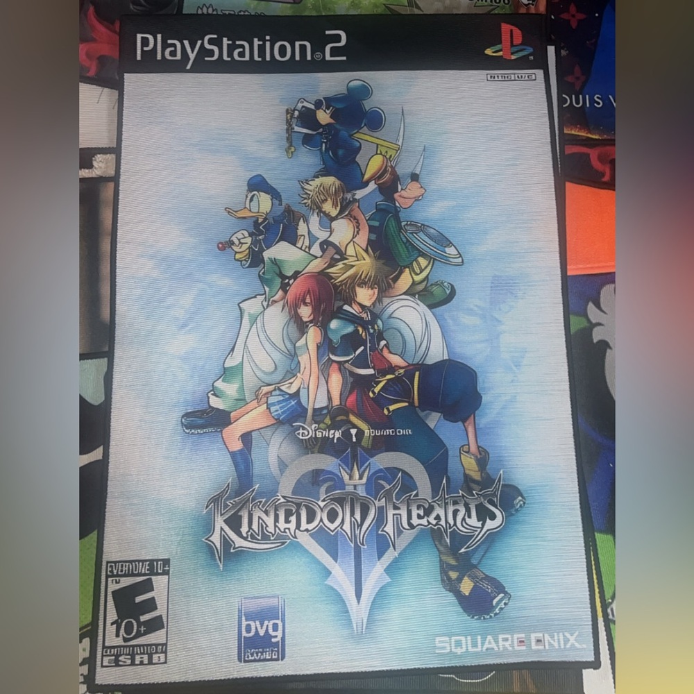 Kingdom Hearts PlayStation 2 Game Cover custom Rug
